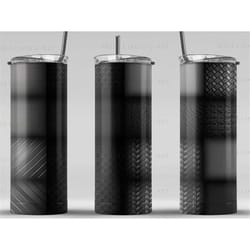 tiled metallic black patterns digital art print, sublimation, straight skinny 20 oz tumbler wrap, wall art, pod, instant