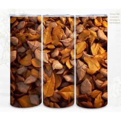 3d tumbler wrap sublimation leaf pile, 300dpi straight skinny 20 oz tumbler wrap, 3d design, commercial use