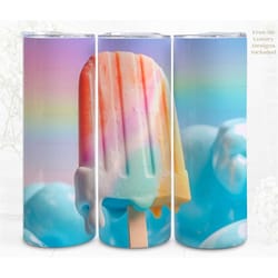 3d tumbler wrap sublimation icy popcicle, 300dpi straight skinny 20 oz tumbler wrap, 3d design, commercial use