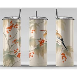 kingfisher digital art print, sublimation, straight skinny 20 oz tumbler wrap, fabrics, wall art, pod, instant download