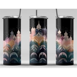 moroc landmarks digital art print, sublimation, straight skinny 20 oz tumbler wrap, fabrics, wall art, pod, instant down