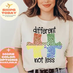 autism awareness shirt, cute autism puzzle pieces heart shirt gift, autism support tee, different not less, neurodiverge