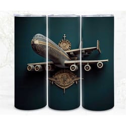 3d tumbler wrap quilling sublimation, airplane image paper craft png 300 dpi, art commercial use