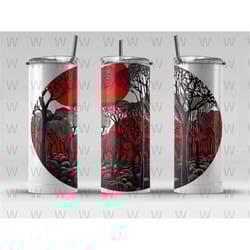 african rainforest digital art print, sublimation, straight skinny 20 oz tumbler wrap, fabrics, wall art, pod, commercia