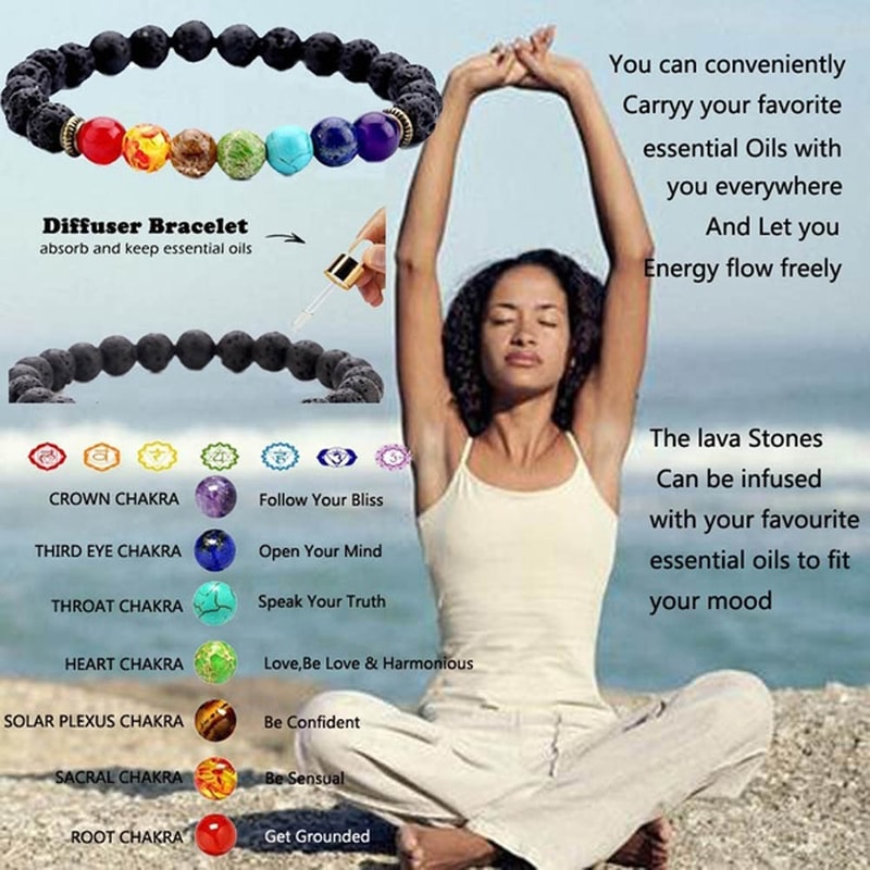 7 Chakra Beaded Bracelet Natural Lava Stone Healing Balance Beads.jpg