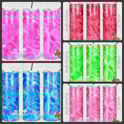 20 oz skinny tumbler neon marble bundle sublimation design png instant digital only