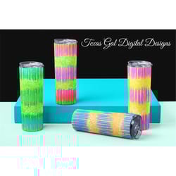 20 oz skinny tumbler bundle neon bright colors sublimation design png instant digital only