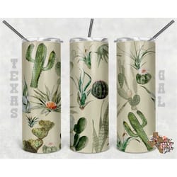 20 oz skinny tumbler cactus sublimation design png instant digital only