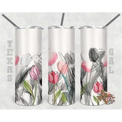 flowers 20 oz skinny tumbler sublimation design png instant digital only