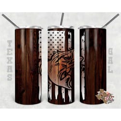 20 oz skinny tumbler wood fish flag sublimation design png instant digital only