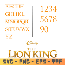 lion king fonts svg - png - ttf - eps - disney font character instant download.