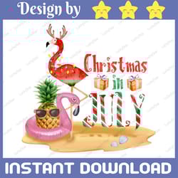 christmas in july png, santa holiday beach flamingo surfing summer sublimation