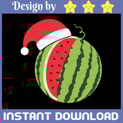christmas in july watermelon xmas tree svg, summer vibes, beach vacation, holiday svg, tropical svg, svg, png files for