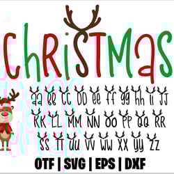 snow deer christmas font otf, christmas font svg, christmas installable font on pc, christmas letters svg