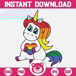 gay pride unicorn heart rainbow flag lgbt svg, gay unicorn rainbow svg, pride flag lgbt svg, digital download