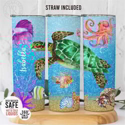 cute sea turtle tumbler - sea turtle tumbler - personalized turtle tumbler - ocean tumbler - turtle gifts for her - tur