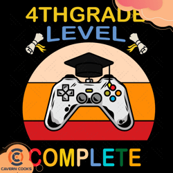 4th grade level complete svg, birthday svg, 4th sv