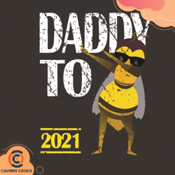 dabbing bee vintage soon to be daddy 2021 svg, fat