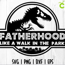 fatherhood like a walk in the park svg / with welded teeth / jurassic park svg, fatherhood svg, funny svg, dinosaur svg