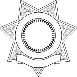 blank sheriff badge line art 2 black white vector outline or line art file