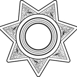 blank sheriff badge line art 3 black white vector outline or line art file