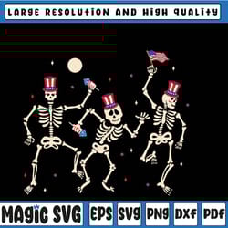 dancing skeleton 4th of july american flag skellies svg, dancing skeleton png, 4th of july svg, digital download