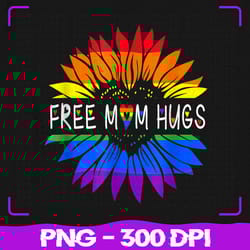 free mom hugs png, gay pride lgbt png, daisy rainbow flower hippie png, lgbt png, sublimation, png files, sublimation