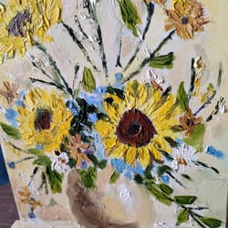 sunflowers oil painting 7.8*9.8 inches