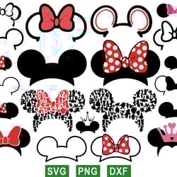 disney mouse ears svg, mickey ears svg, minnie svg, png files