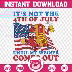 it's not the 4th of july until my weiner comes out svg, 4th of july , party in the usa, american flag png digital downlo