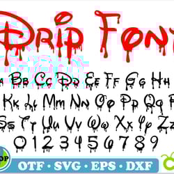 dripping disney font otf, halloween disney font svg, halloween bloody dripping letters svg, dripping font svg cricut