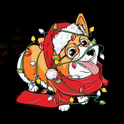 corgi christmas png digital file download funny christmas christmas light santa hat cute dog christmas svg, christmas