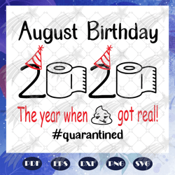 august birthday 2020 svg, the year when shit got real svg, quarantined svg, born in august svg, born in august, birthday