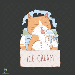 ice cream cat svg, trending svg, summer vibes sv