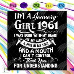im an april girl 1961 svg, birthday svg, 1961 bir
