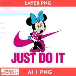 minnie mouse nike png, nike png, minnie png, disney nike png, fashion brand png, ai digital file