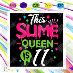 this slime queen is 11 svg, birthday svg, slime q