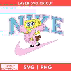 spongebob nike svg, nike logo svg, spongebob svg, cartoon nike svg, png digital file