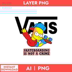 bart simpson vans png, skateboarding is not a crime png, vans logo png, bart simpson png, ai file