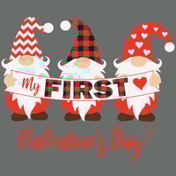 my first valentine day gnomes svg, valentine svg, first valentine svg, gnomes svg, gnomes valentin , silhouette svg fies