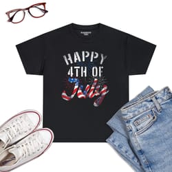 cool fireworks happy 4th of july us flag american 4th of july t-shirt