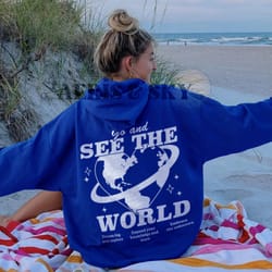 go and see the world hoodie aesthetic sweatshirt kinder planet hoodie positive hoodie