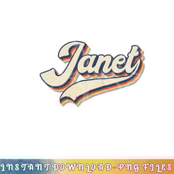 vintage janet retro first name personalized 1970s love janet png, digital download copy