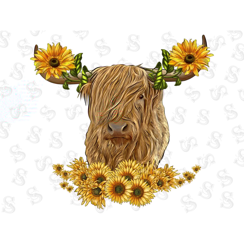 Highland Cow Sunflower Png,Animals Highland Cow Png,Cow Png,Sunflower Png,Highland Cow Sunflower Png,Sublimation Design,Digital Download - 1.jpg