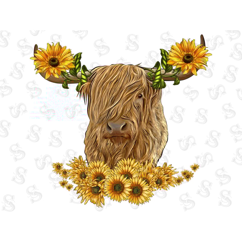 Highland Cow Sunflower Png,Animals Highland Cow Png,Cow Png,Sunflower Png,Highland Cow Sunflower Png,Sublimation Design,Digital Download - 1.jpg