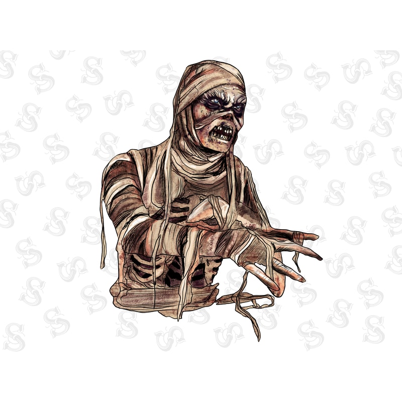 Mummy Monster Png Sublimation Design,Egyptian Png,Halloween T-Shirt Decal Vinyl Graphics Png,Mummy Monster File ,Mummy Monster Clipart Png - 1.jpg