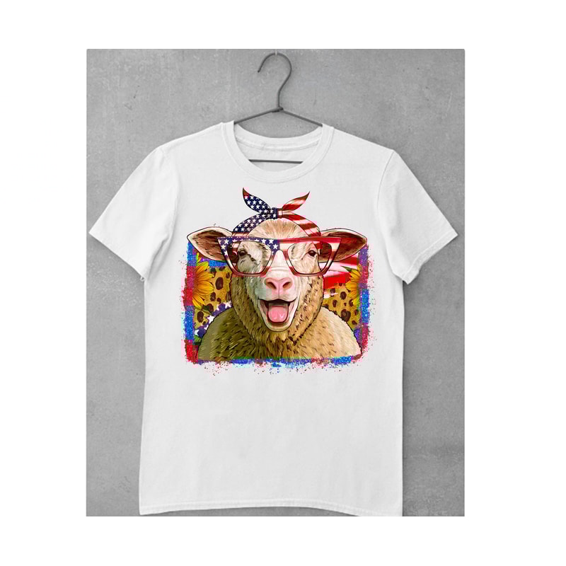 Western 4th Of July Sheep Background Png, Katahdin Sheep Sublimation Design, American Flag Background Png, Sunflowers Leopard Sheep Png - 2.jpg