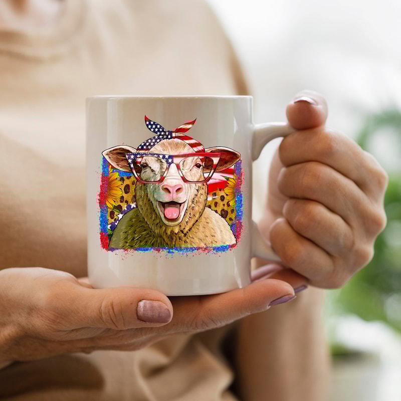 Western 4th Of July Sheep Background Png, Katahdin Sheep Sublimation Design, American Flag Background Png, Sunflowers Leopard Sheep Png - 3.jpg