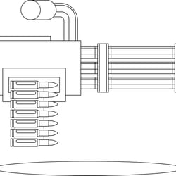 machine-gun black white vector outline or line art file