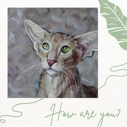 how are you! digital greeting card with the image of cats.